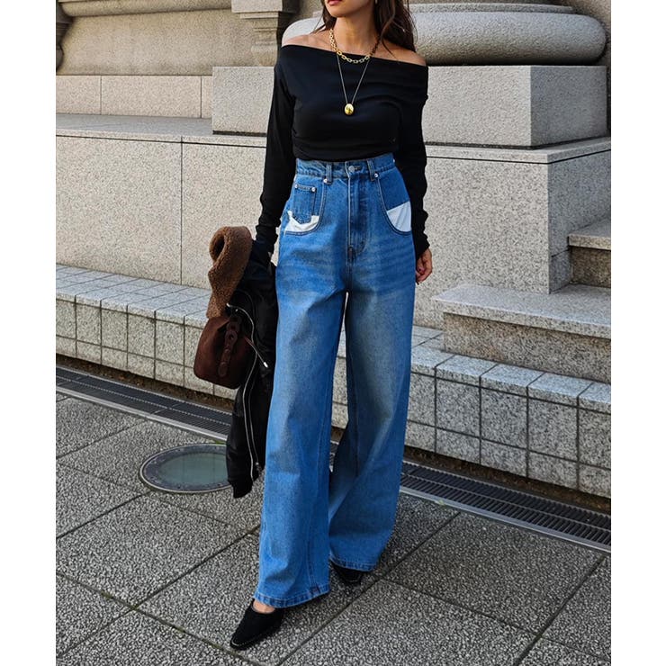 オーバーポケットデザインデニムesutoreja パンツ スタイルアップ | BUYSENSE | 詳細画像2 