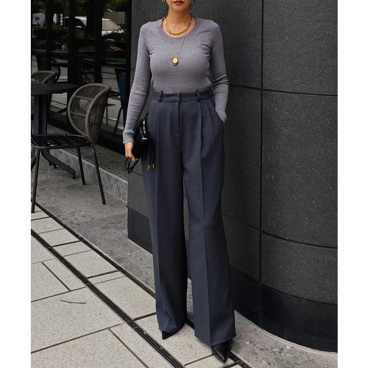 パイピング2タックワイドパンツesutoreja ボトム スタイルアップ | BUYSENSE | 詳細画像4 