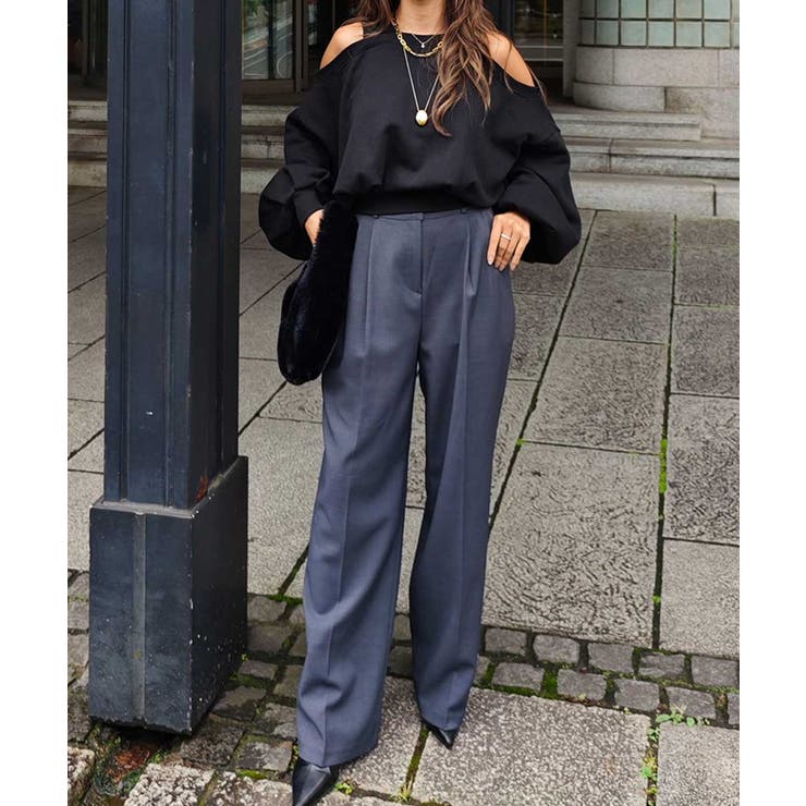 パイピング2タックワイドパンツesutoreja ボトム スタイルアップ | BUYSENSE | 詳細画像5 