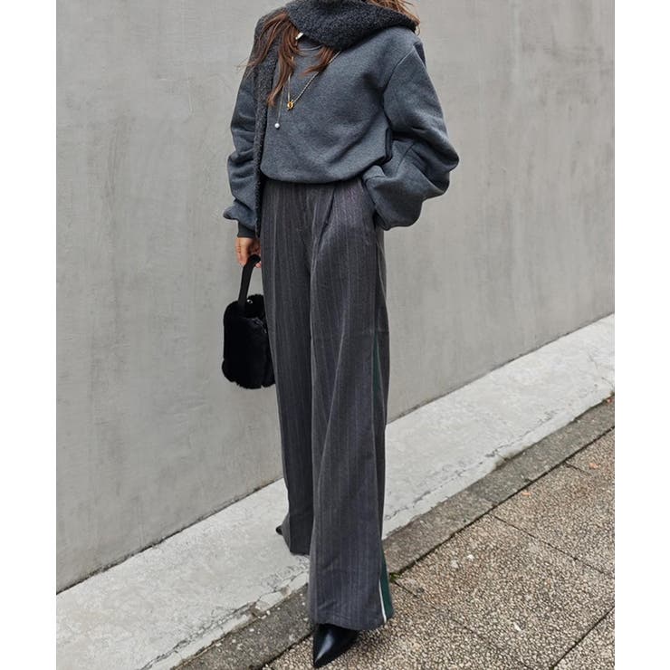 サイドラインストライプワイドパンツesutoreja ボトム スタイルアップ | BUYSENSE | 詳細画像8 