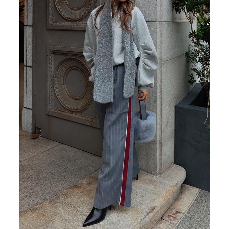 サイドラインストライプワイドパンツesutoreja ボトム スタイルアップ | BUYSENSE | 詳細画像3 