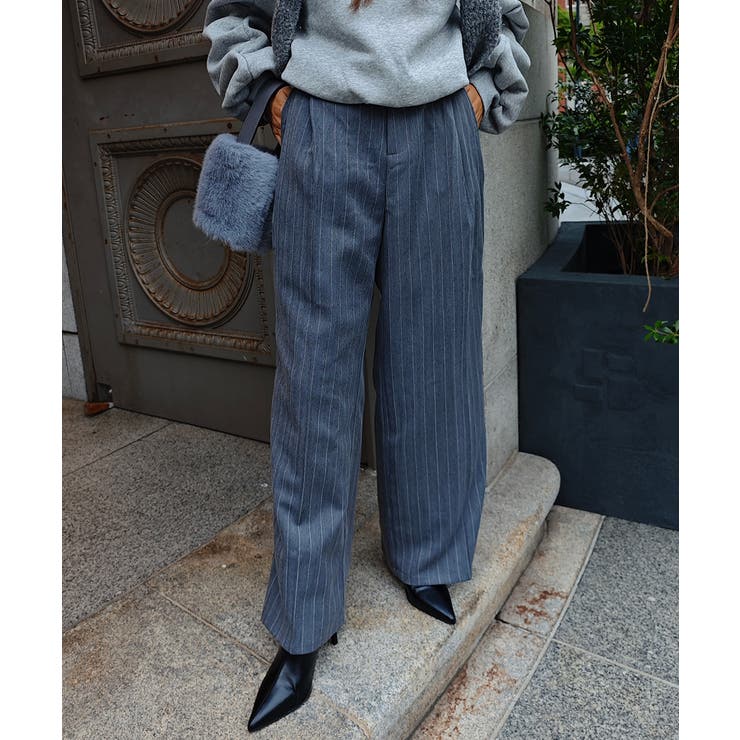 サイドラインストライプワイドパンツesutoreja ボトム スタイルアップ | BUYSENSE | 詳細画像5 