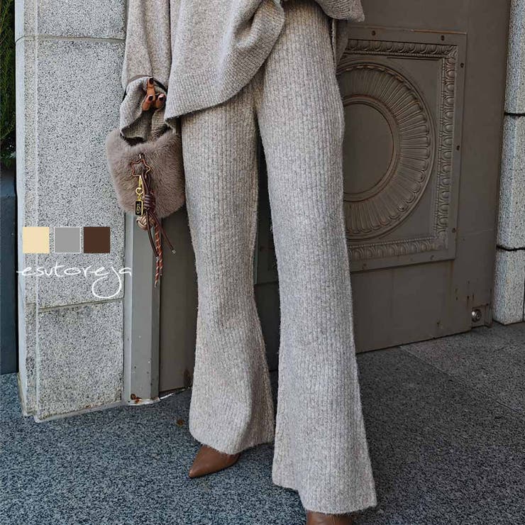ミックスニットフレアパンツesutoreja ボトム スタイルアップ | BUYSENSE | 詳細画像1 