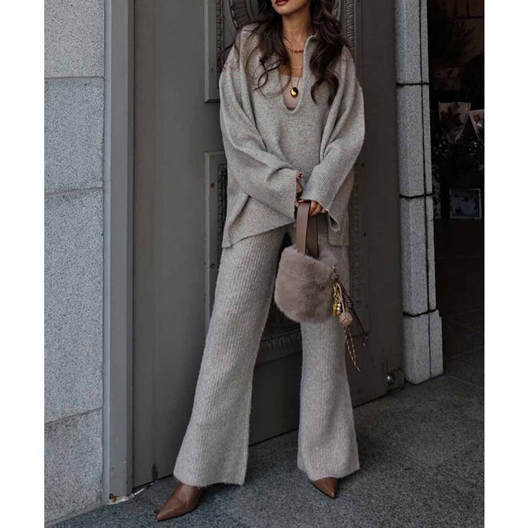 ミックスニットフレアパンツesutoreja ボトム スタイルアップ | BUYSENSE | 詳細画像3 