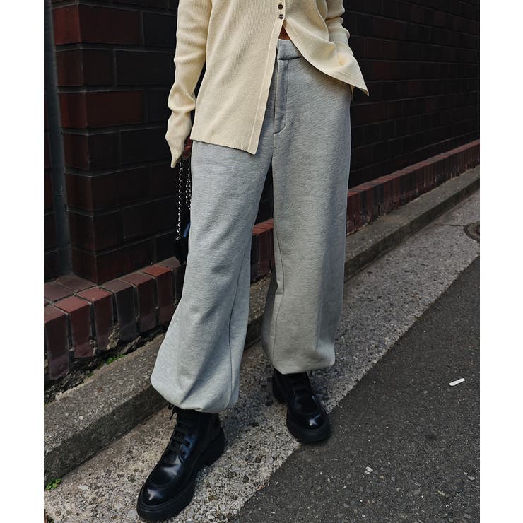 グレー | 2wayヘムワイドスリットパンツesutoreja ボトム スタイルアップ | BUYSENSE