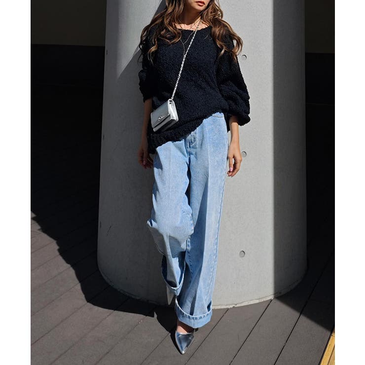 センタープレスワイドデニムesutoreja ボトム スタイルアップ | BUYSENSE | 詳細画像4 