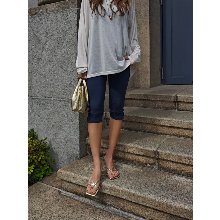 ネイビー | ストレッチカプリパンツesutoreja ボトム スタイルアップ | BUYSENSE