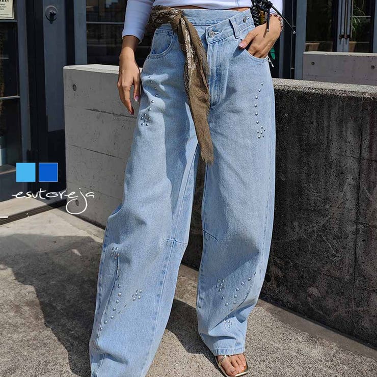 スタッズカーブデニムパンツesutoreja ボトム スタイルアップ | BUYSENSE | 詳細画像1 