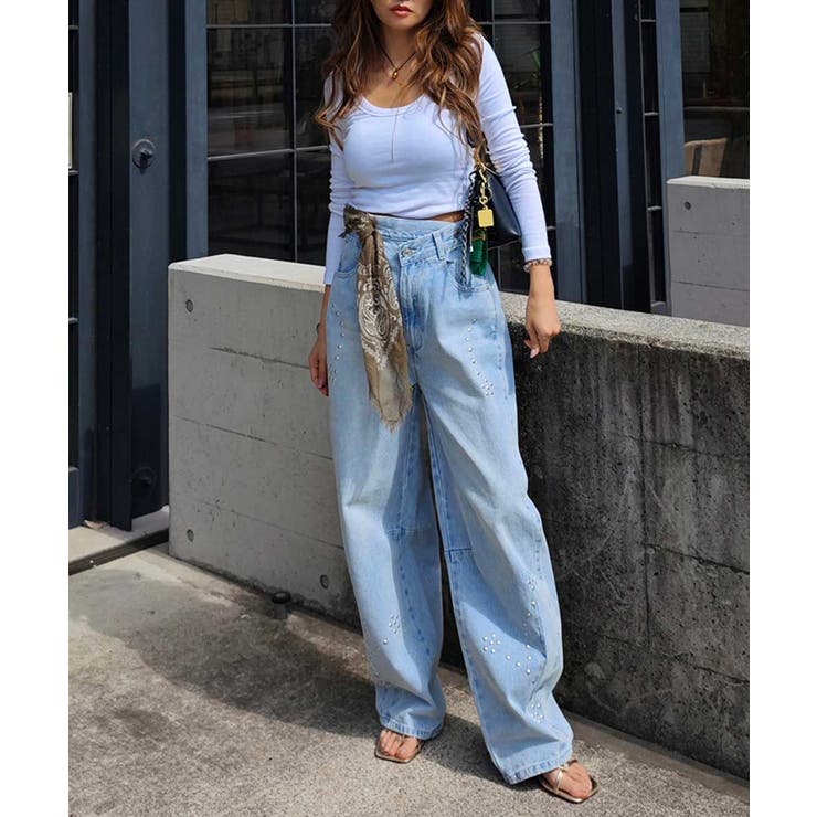 スタッズカーブデニムパンツesutoreja ボトム スタイルアップ | BUYSENSE | 詳細画像9 