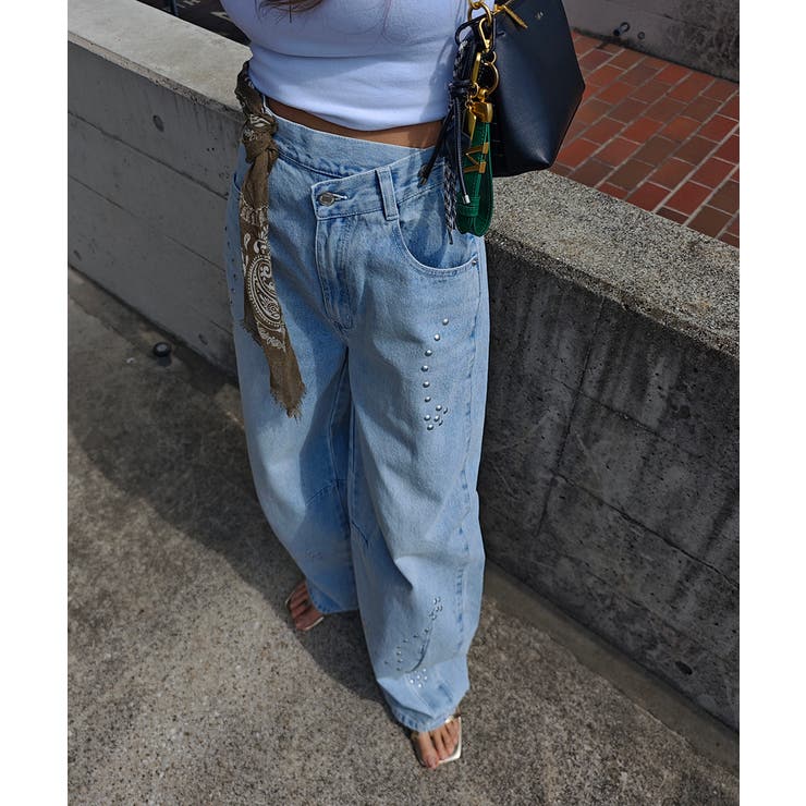 スタッズカーブデニムパンツesutoreja ボトム スタイルアップ | BUYSENSE | 詳細画像3 