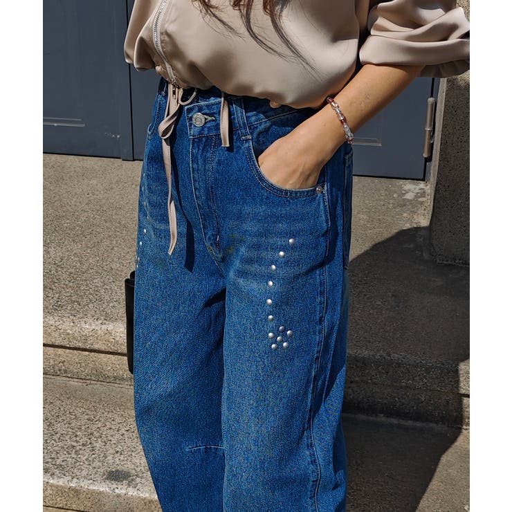 スタッズカーブデニムパンツesutoreja ボトム スタイルアップ | BUYSENSE | 詳細画像7 