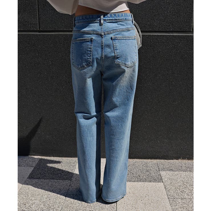 ダメージワイドストレートデニムesutoreja デニム スタイルアップ | BUYSENSE | 詳細画像11 