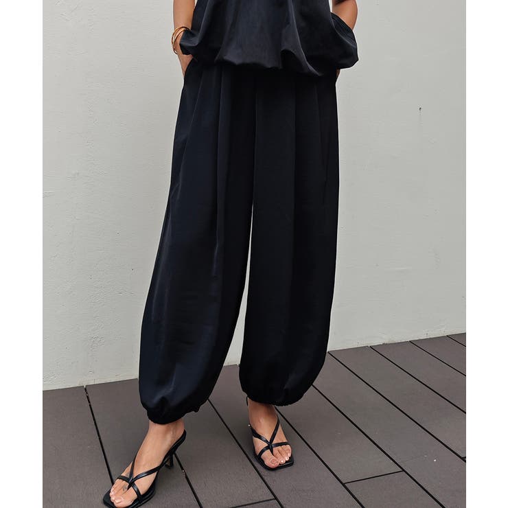 ブラック | バルーンイージーパンツesutoreja ボトム スタイルアップ | BUYSENSE