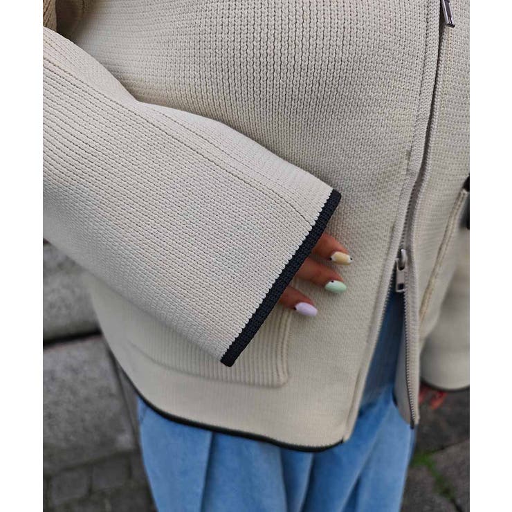 ダブルジップニットブルゾンesutoreja カーディガン スタイルアップ | BUYSENSE | 詳細画像14 