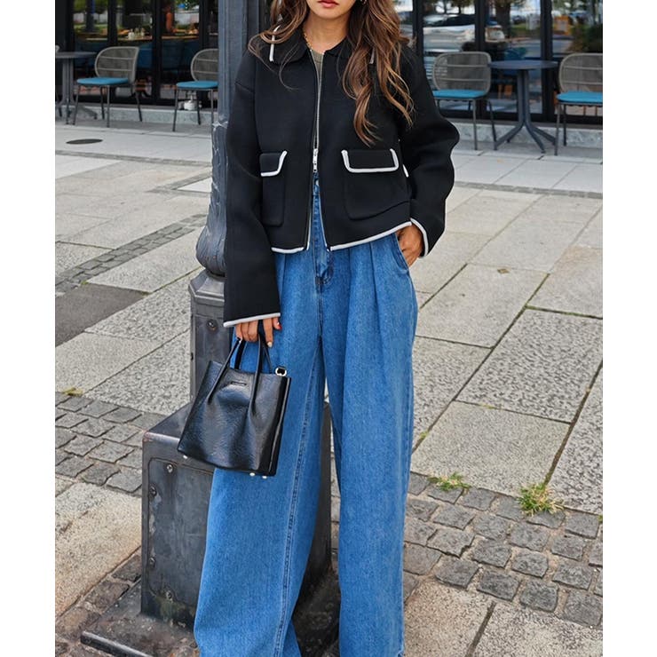 ダブルジップニットブルゾンesutoreja カーディガン スタイルアップ | BUYSENSE | 詳細画像7 