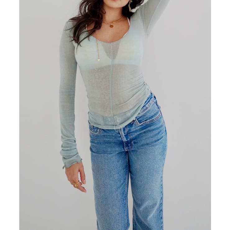 シースルーデザインフリルトップス esutoreja カットソー | BUYSENSE | 詳細画像2 