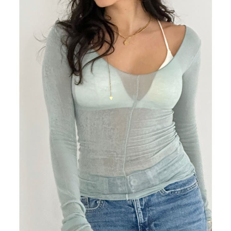 シースルーデザインフリルトップス esutoreja カットソー | BUYSENSE | 詳細画像4 