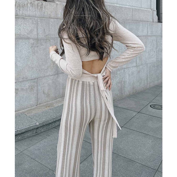 ベージュ | バックリボントップス esutoreja カットソー | BUYSENSE