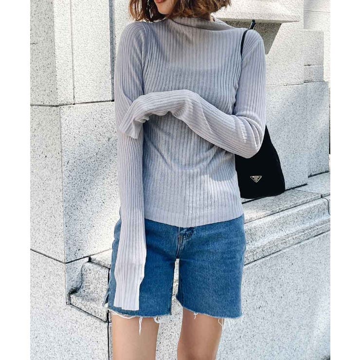 グレー | ハイネックシアーニット esutoreja カットソー | BUYSENSE