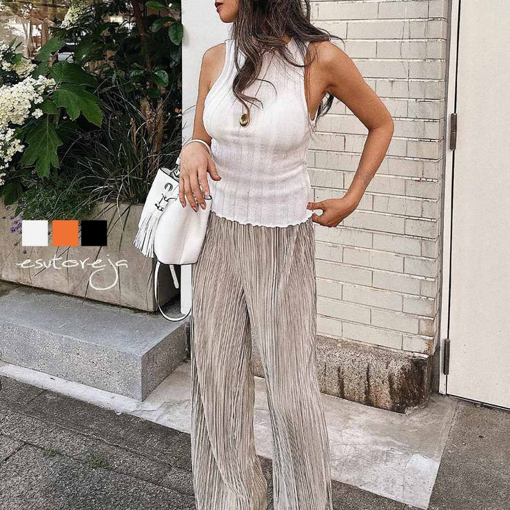 フリルナックノースリーブトップス esutoreja カットソー | BUYSENSE | 詳細画像1 