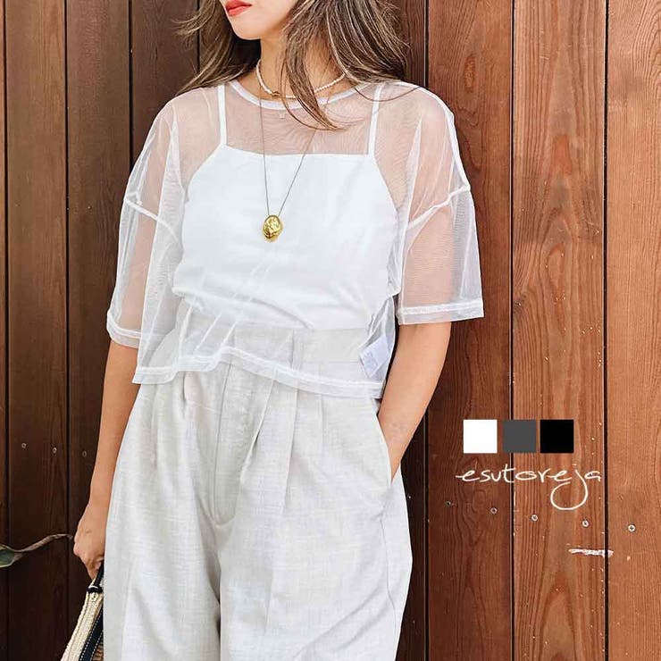 シアートップスカップキャミソールセット esutoreja トップス | BUYSENSE | 詳細画像1 