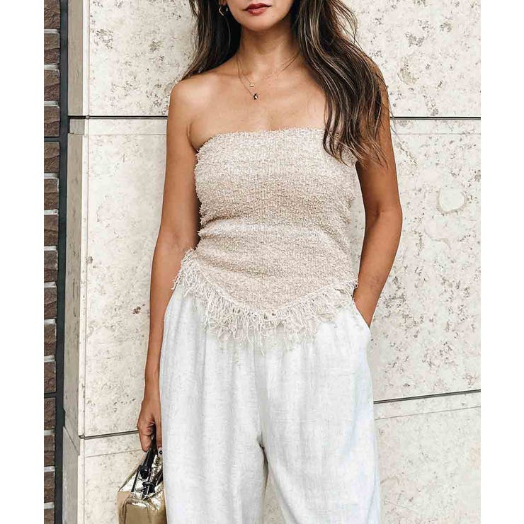 ベージュ | フリンジビスチェesutoreja カットソー レディース トレンド | BUYSENSE