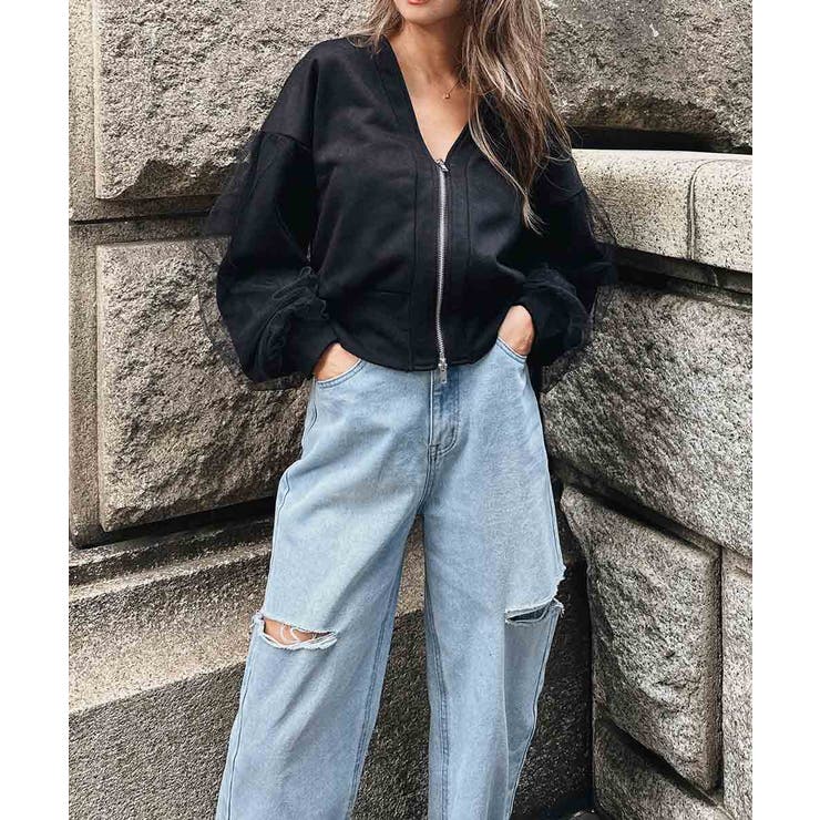 チュールジップアップスウェットesutoreja カットソー レディース | BUYSENSE | 詳細画像7 