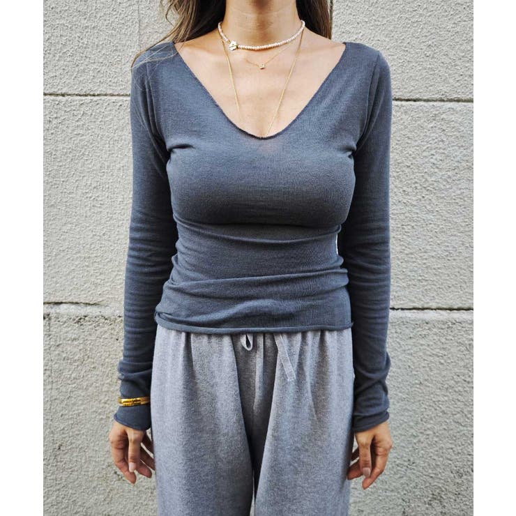 Vネックシンプルトップスesutoreja カットソー スタイルアップレディース | BUYSENSE | 詳細画像13 