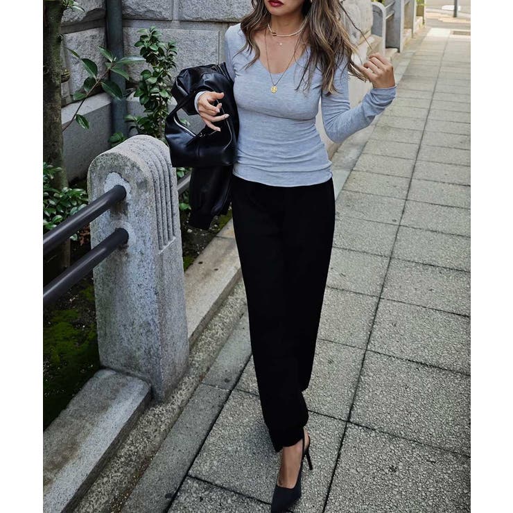 Vネックシンプルトップスesutoreja カットソー スタイルアップレディース | BUYSENSE | 詳細画像5 