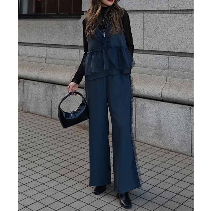 Vネックチュールフリルベストesutoreja カットソー スタイルアップ | BUYSENSE | 詳細画像7 