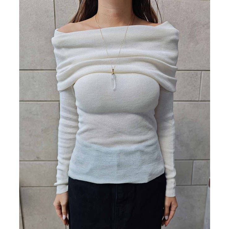 オフショルダーニットトップスesutoreja カットソー スタイルアップ | BUYSENSE | 詳細画像10 