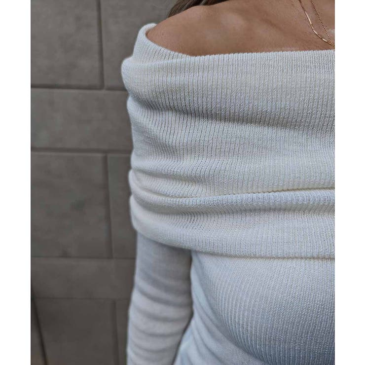 オフショルダーニットトップスesutoreja カットソー スタイルアップ | BUYSENSE | 詳細画像11 