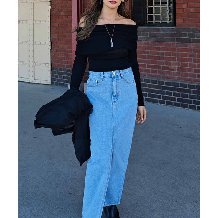 オフショルダーニットトップスesutoreja カットソー スタイルアップ | BUYSENSE | 詳細画像5 