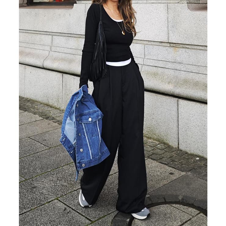 レイヤードロングスリーブトップスesutoreja カットソー スタイルアップ | BUYSENSE | 詳細画像7 