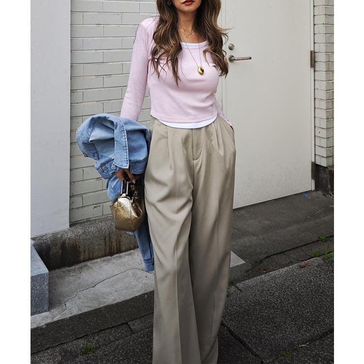 レイヤードロングスリーブトップスesutoreja カットソー スタイルアップ | BUYSENSE | 詳細画像8 