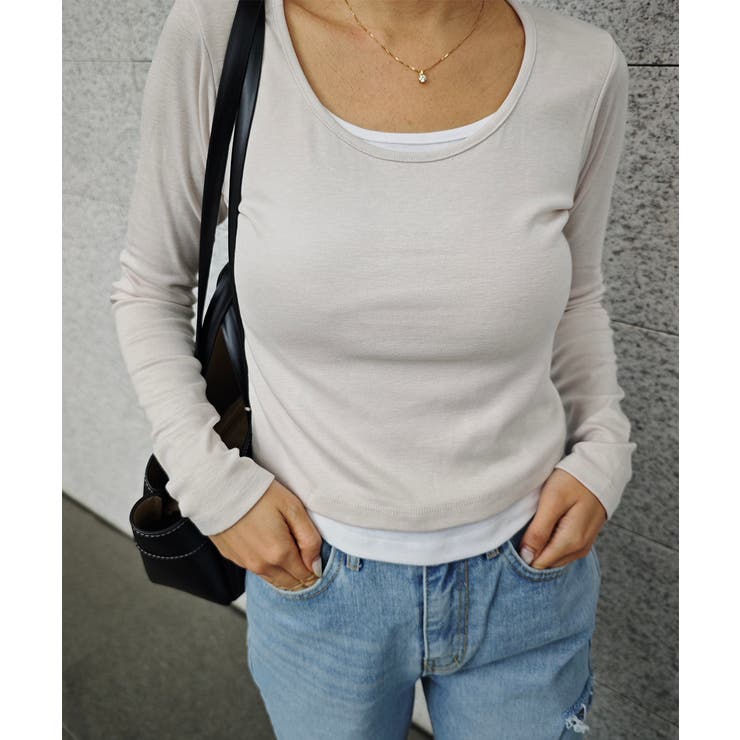 レイヤードロングスリーブトップスesutoreja カットソー スタイルアップ | BUYSENSE | 詳細画像11 