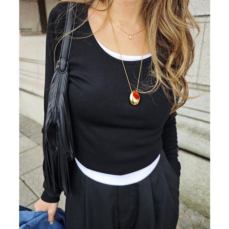 レイヤードロングスリーブトップスesutoreja カットソー スタイルアップ | BUYSENSE | 詳細画像5 