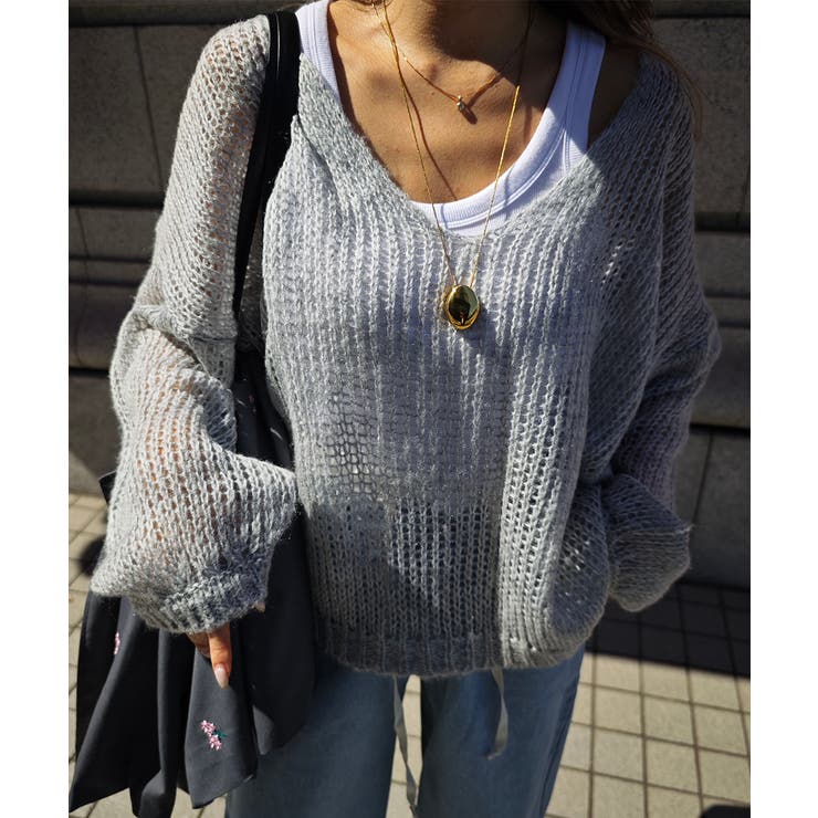 ローゲージブイネックニットesutorejaカットソー スタイルアップ レディー… | BUYSENSE | 詳細画像7 