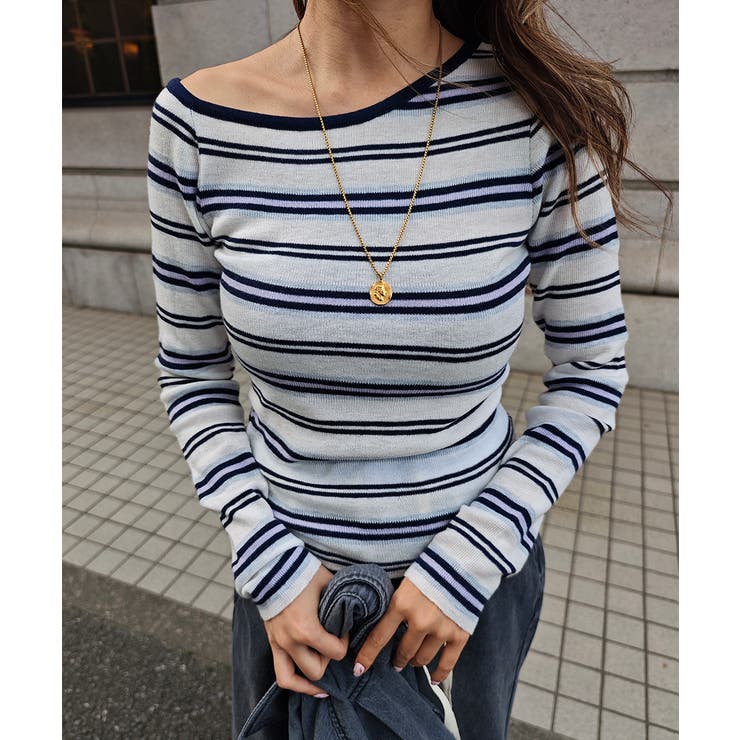 SLY（スライ）の「2WAY BORDER TOPS 2ウェイ ボーダー トップス