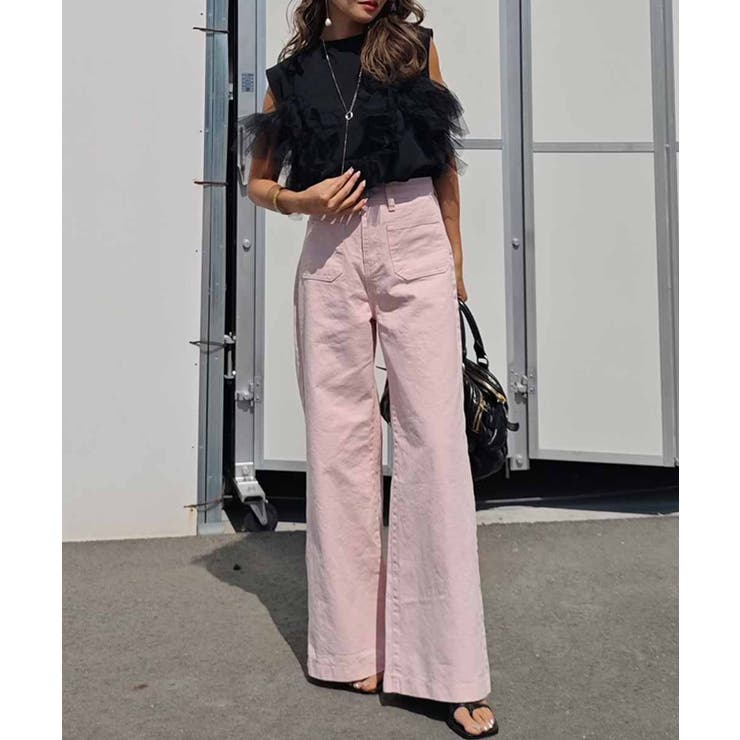 チュールタンクトップesutoreja カットソー スタイルアップ[品番