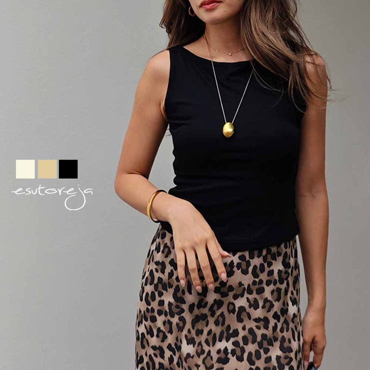 ボートネックタンクトップesutoreja カットソー スタイルアップ | BUYSENSE | 詳細画像1 