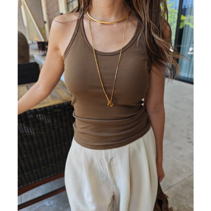 ユーネックリブタンクトップesutoreja カットソー スタイルアップ | BUYSENSE | 詳細画像2 