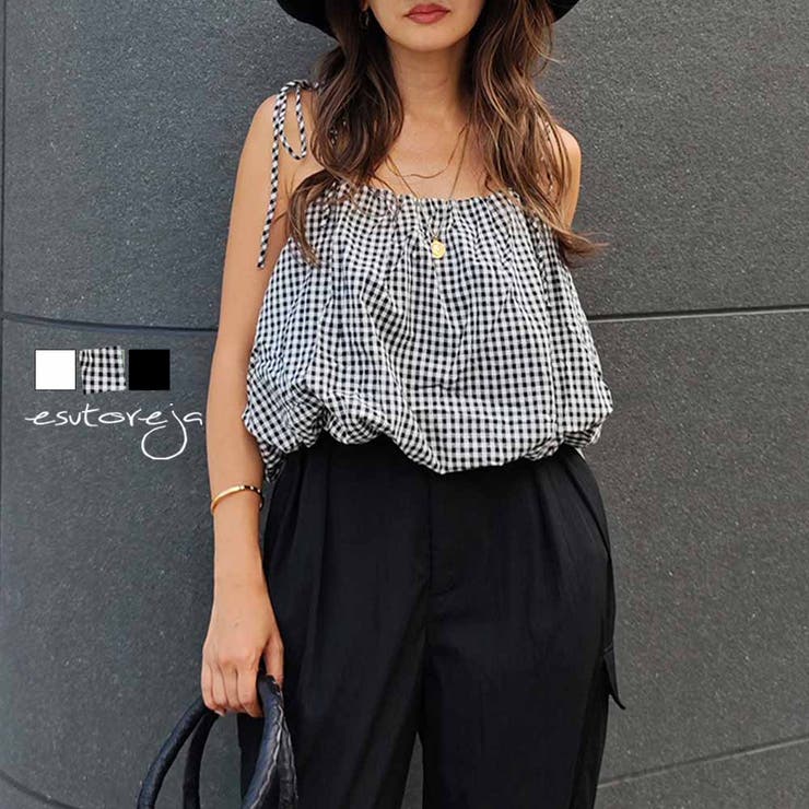 ショートバルーンキャミソールesutoreja カットソー スタイルアップ | BUYSENSE | 詳細画像1 