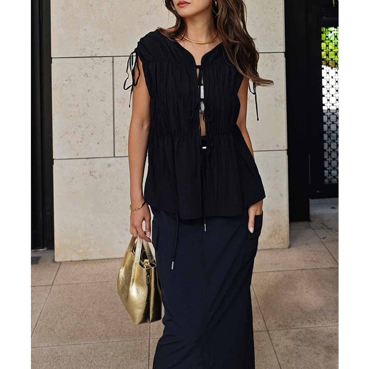 シャーリングリボンブラウスesutoreja カットソー スタイルアップ | BUYSENSE | 詳細画像11 