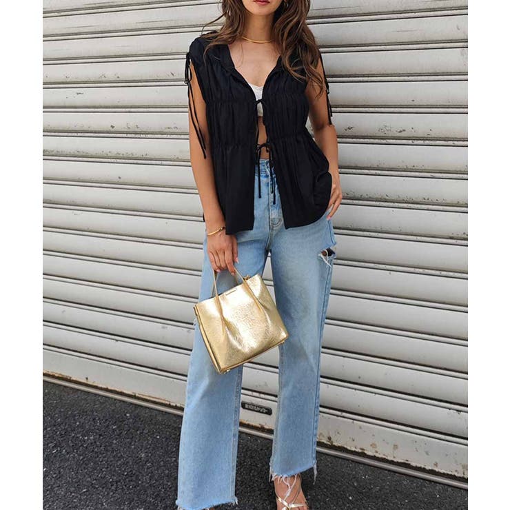 シャーリングリボンブラウスesutoreja カットソー スタイルアップ | BUYSENSE | 詳細画像7 