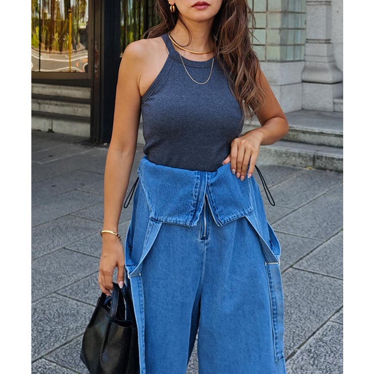 チャコール | ホルターネックタンクトップesutoreja カットソー スタイルアップ | BUYSENSE