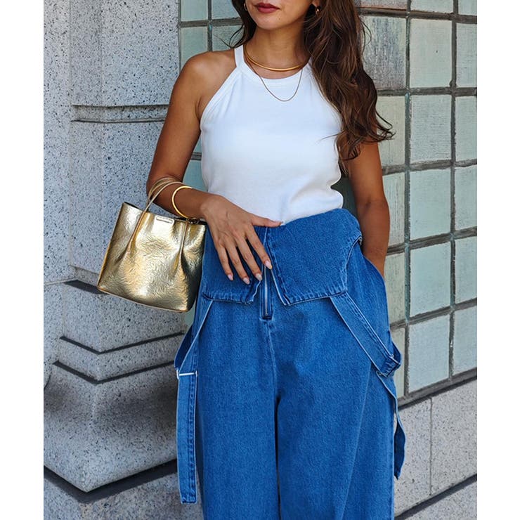 ホワイト | ホルターネックタンクトップesutoreja カットソー スタイルアップ | BUYSENSE