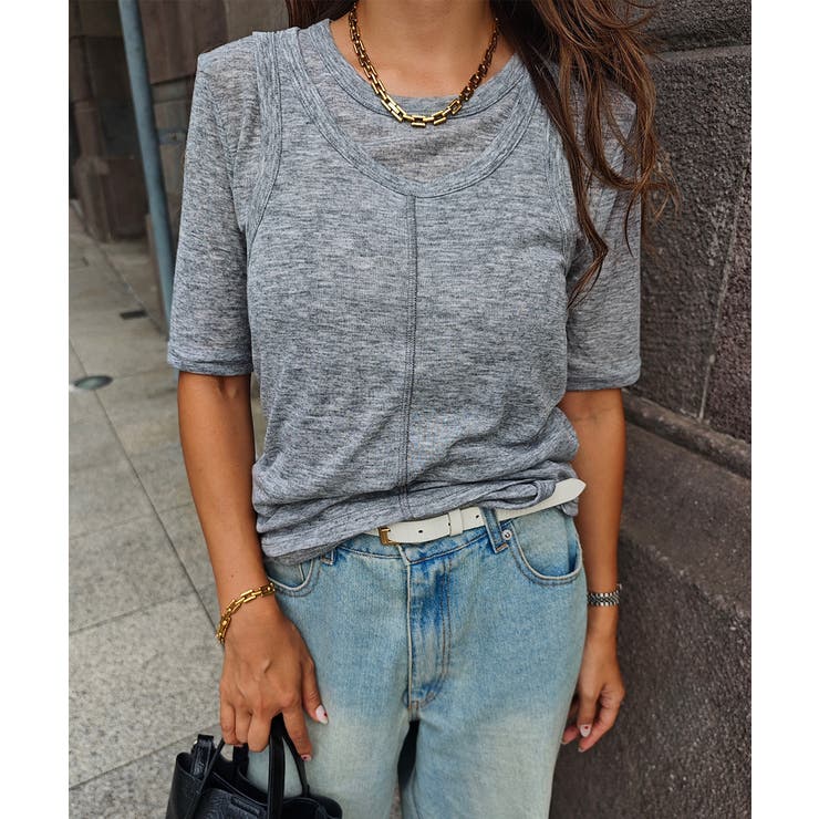 レイヤードシアートップスesutoreja カットソー スタイルアップ | BUYSENSE | 詳細画像10 