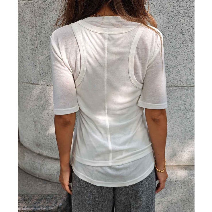 レイヤードシアートップスesutoreja カットソー スタイルアップ | BUYSENSE | 詳細画像17 