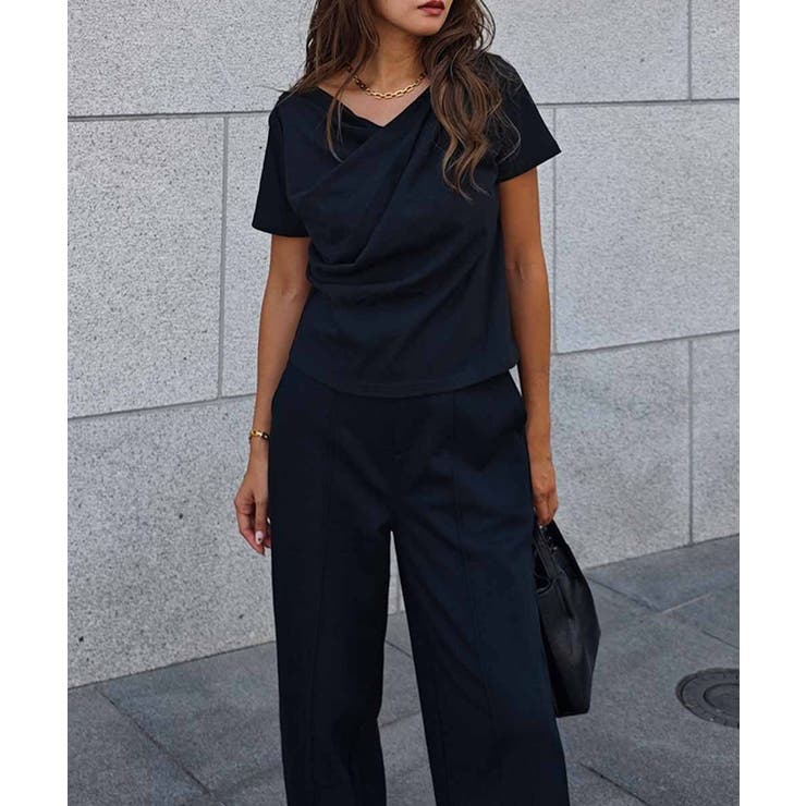 ドレープショートスリーブトップスesutoreja カットソー スタイルアップ | BUYSENSE | 詳細画像7 